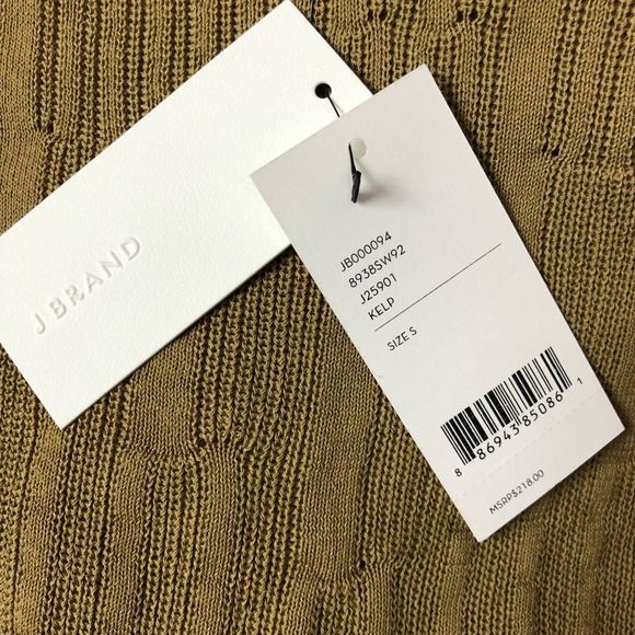 J Brand Kohler Cotton Knit Lightweight Sweater Kelp XS S - Picture 8 of 10